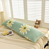 Popxstar  Winter new milk fleece printed long throw pillow couple household double long pillow waist pillow