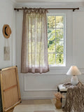 Japanese style linen foreign trade minimalist curtains, bedrooms, halls, kitchens, translucent half cut door curtains