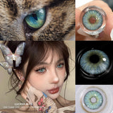 Popxstar  1 Pair Big Eyes Colored Contact Lenses Natural Brown Eyes Lens Gray Pupils Eyes Makeup Korean Style Contact Yearly Use