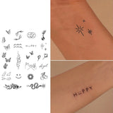 Mini pattern Temporary Tattoo,Lasts To 15 Days New Technology Magic Waterproof Semi Permanent Sticker.