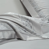 Popxstar  1400TC Egyptian Cotton Silky Luxury Wide Edge Embroidery Grey Bedding Set Duvet Cover Bed Sheet/Fitted Sheet Pillowcases 4Pcs