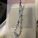 Popxstar Hanging Ornament Hanging Rope Diy Mobile Phone Chain Bead Pendant Camera CCD Star Short Phone Case Accessory