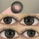 Popxstar Myopia Colored Lenses with Diopter High Quality Soft Blue Lens Grey Lens Eyes Make up Beauty Pupil Contact Lenses 1 Pair