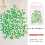Popxstar 100pcs Clear Crystal Rhinestones Jewelry 3D Love Heart Nail Charm for Nail Art Decoration Clear Resin Valentine's Day Nail Parts