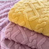 Popxstar  Winter Warm Fitted Sheet Milk Velvet Bed Cover Solid Color Thickened Mattress Protector for Bedroom Living Room Mattress Cover