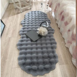 Popxstar Oval Plush Carpet Soft Imitation Rabbit Fur Mat For Children's Bedside Rug Warm Winter Sofa Chair Cushion Living Room Home Decor