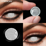 Popxstar   1 Pair Colored Cosplay Contact Lenses for Eyes White Red Black Cosplay Lens Anime Role Playing Eye Makeup Contact Lens