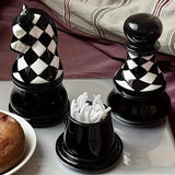 Popxstar  Retro Chess Pieces Toothpick Dispenser Ceramics Toothpick Box Creative Table Decoration & Accessories Dental Floss Case Gifts