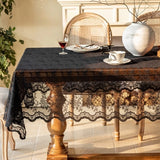 Popxstar  Lace tablecloth white retro round table square tablecloth coffee table household French cover
