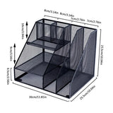 Desk Organizer Office Desktop File Rack Metal Bookstand Multi-function Storage Rack Office Supplies Folder Storage Box