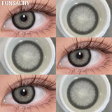 Popxstar  2PCS Natural Brown Gray Lenses for Eyes Blue Lenses Beautiful Pupil Korean Fashion Color Round Lens Yearly Cosmetics