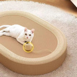 Oval Sisal Cat Scratcher Bed Durable No Mess Scratching Pad Cat Toys Scratching Post for Kittens