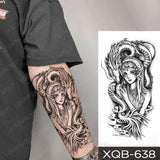 Popxstar Waterproof Temporary Tattoo Sticker Japanese Phoenix Flame Flash Tatto Feather Totem Body Art Arm Leg Waist Fake Tatoo Men Women
