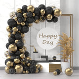 Popxstar Black Gold Balloon Garland Arch Kit Confetti Latex Balloon 30th 40th 50th Birthday Party Balloons Decorations Adults Baby Shower