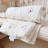 Popxstar Baby Camellia Rose Print Muslin Blanket Quilt for Summer Infant Floral Muslin Comforter Napping Cover for Baby Bedding Quilts