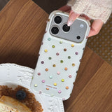 Popxstar  Luxury Colorful Polka Dot Glitter Glacial Pattern Phone Case for IPhone 17 Pro Max 16 14 15 Pro Max 13 Pro Blingbling Soft Cover