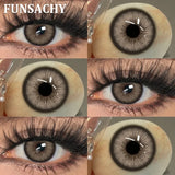 1 Pair Brown Color Contact Lenses Natural Eye Contacts Blue Colored Soft Lens Yearly Use Women Makeup Cosmetic Lenses