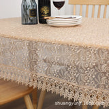 Lace Embroidered Round Tablecloth European Floral Tablecloth Simple Solid-color Coffee Table Cloth TV Cabinet Dust Cover Towel