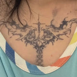 Herbal Cross Chain Temporary Tattoo for Woman Sexy Fake Tattoo Punk Art Tattoo Sticker Waterproof Y2K Tatuajes Temporales