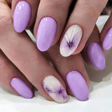 popxstar 24Pcs Purple Y2K Press on Nails Star Diamond Designs Full Cover Fake Nails Long Coffin Acrylic False Nails for Women y2k Girls