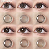 Popxstar  1Pair Natural Brown Gray Contact Lenses for Eyes Fashion Korean Eye Makeup Contacts Beautiful Pupil Yearly Cosmetics