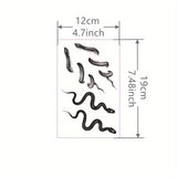 Popxstar  1 Sheet Snake Clavicle Tattoo Sticker Waterproof Lasting Temporary Tattoo