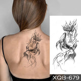 Popxstar Waterproof Temporary Tattoo Sticker Japanese Phoenix Flame Flash Tatto Feather Totem Body Art Arm Leg Waist Fake Tatoo Men Women