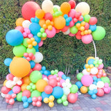 Popxstar 128Pcs Hot Pink Lime Green Slate Blue Orange Yellow Latex Rainbow Balloon Garland Arch Kit for Birthday Wedding Party Decoration
