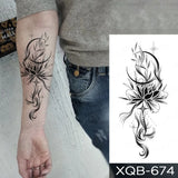 Popxstar Waterproof Temporary Tattoo Sticker Japanese Phoenix Flame Flash Tatto Feather Totem Body Art Arm Leg Waist Fake Tatoo Men Women
