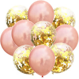 Popxstar  10pcs/lot Red Pink Gold Confetti Latex Balloons Birthday Party ation Kids Adult Metallic Balloon Helium Ball Wedding party Decor