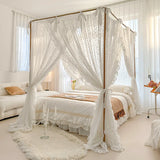 Summer Princess Palace Mosquito Net without Frame Romantic Three-door Lace Bed Curtain Home Decor