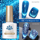 Popxstar 10ml Rainbow Purple Water Light Cat Magnetic Gel Nail Polish Shining Sliver-light Holographics Semi Permanent UV Gel