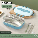 Popxstar  Portable Lunch Box for Kids Students Stainless Steel Thermal Lunchbox with Spoons and Chopsticks Food Container Bento Box