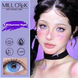 2pcs New Fashion Pink Colored Contacts Lenses for Eyes Cosmetic Blue Contact Lenses with Diopters 0~-8.00 Degree Lens