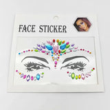 Popxstar 3D Sexy Face Tattoo Stickers for Kids Party Masquerade Party Acrylic Glitter Rhinestone Temporary Tattoo Female Face Jewelry DIY