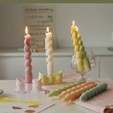 Popxstar Ins Style Spiral Long Rod Candle Scented Candle Aromatherapy Soy Wax Candles Wedding Birthday Candle Party Home Decoration