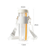 800ML Large Capacity Simple Plastic Water Bottle With Straw Portable Bubble Tea Infuser Filter Girl Student Juice Drinkwater Cup