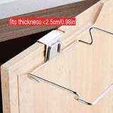Popxstar  1pc Stainless Steel Kitchen Trash Bag Holder Cabinet Door Mount Organizer Closet Storage Waste Bin Rack Garbage Can Tool ﻿