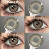 1 Pair Black Lenses Natural Contact Lenses for Eyes Eye Contacts Brown Gray Lenses Yearly Cosmetic Women Lens