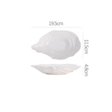 Popxstar  1PC Ceramic Sashimi Plate Creative Oyster Shaped Salad Plate Artistic Concept Cuisine Specialty Plate Hotel Tableware