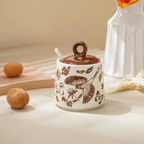Popxstar  Flower and Bird Ceramic Salt Jar Seasoning Jar Kitchen Salt Shaker Sugar Seasoning  Pepper Powder Jars Kitchens Accessories