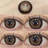 Colored Lenses For Eyes Beauty Makeup Yearly Brown Lenses With Degree Cosmetic Natural 2pcs/pair Myopic Large Diameter Lens