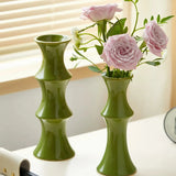 Creative bamboo joint ceramic vase hydroponics dried flowers flower arrangement desktop ornament home office decoration
