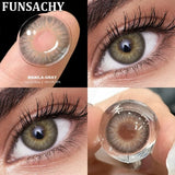 1 Pair AUDREY Contact Lenses for Eyes Colored  Softlens Beautiful Pupils Daily Wear Natural Brown Gray Lens Yearly Use