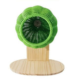 Imitation Rattan Weave Spherical Bird Nest Breathable Wear-resistant Woven Bird Nest Bite Resistant Wooden Base