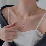 Popxstar 316L Stainless Steel Multilayer Chain Star Charm Necklace Bracelet For Women New Trend Jewelry Set Girls Party Gifts