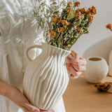Popxstar  Ceramics Nordic Vase Flower Vase Bedroom Kitchen Tabletop Vase Modern Decorative Vase Ceramic Vase Home Ramadan Decoration Vase