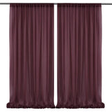Popxstar  2pcs 5ft x10ft Chiffon Backdrop Curtains, 2 Layer Sheer Fabric Backdrop Drapes Drapes for Bridal Shower Wedding Arch Party Decor