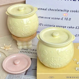 Popxstar  Cute Bear Ceramic Oil Bottle Seasoning Pot Spicy Salt Tank Kitchen Pepper Special bottle With Lid Spoon Kitchen Storage pot
