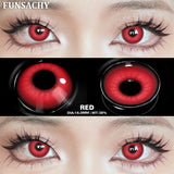 Popxstar 1 Pair Red Cosplay Contact Lenses for Eyes Vampire Black White Lenses for Halloween Eye Makeup Eye Contacts Beauty Lens